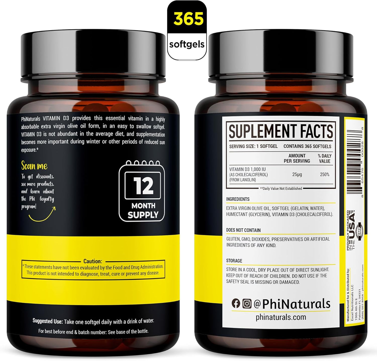 VITAMINA D3 FORTALECE HUESOS, SISTEMA INMUNE Y ÁNIMO | 160 CAPSULAS