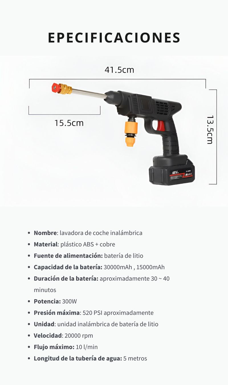 Hidrolavadora Inalámbrica Portátil