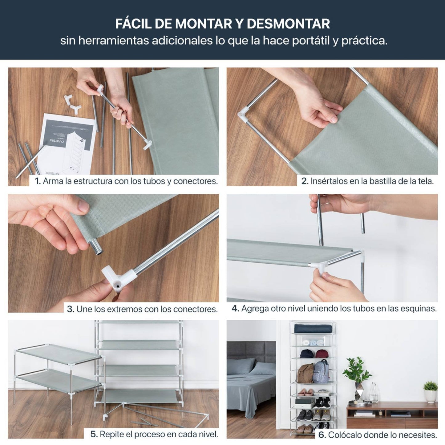 ORGANIZADOR DE ZAPATOS DE 9 NIVELES DE TELA