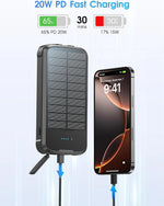 Cargador Solar Portátil con Linterna de Emergencia