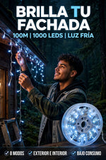 LUZ LED DECORATIVAS EN FORMA DE LLUVIA 6 METROS PARA EXTERIOR Y INTERIOR