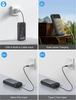 Cargador Solar Portátil con Linterna de Emergencia