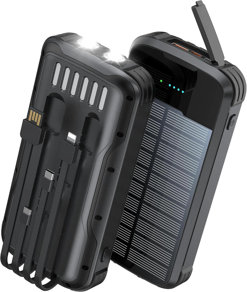 Cargador Solar Portátil con Linterna de Emergencia