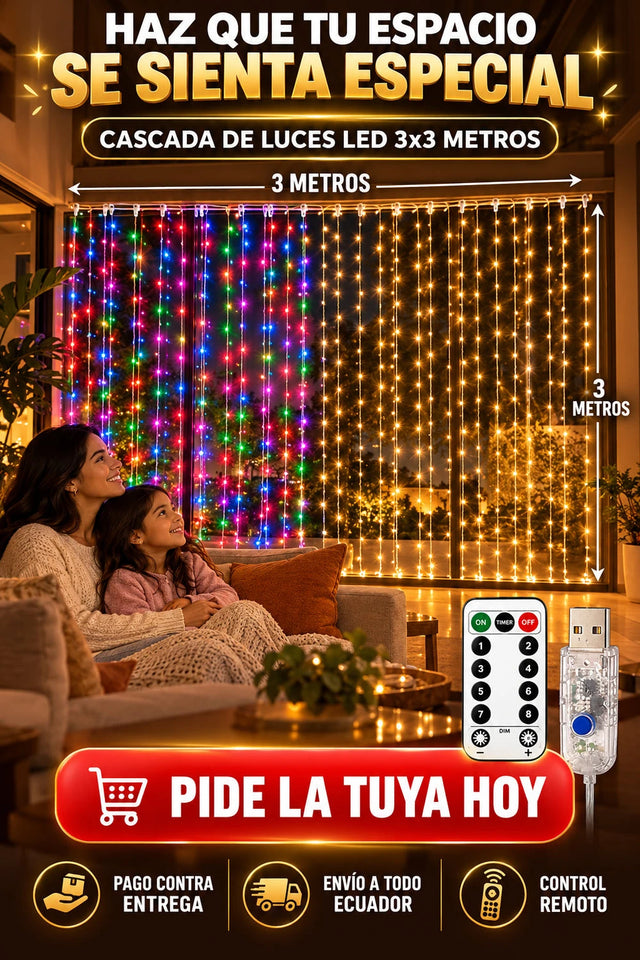 Cascada Luces LED Cortina