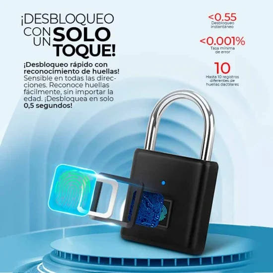 Candado con Lector de Huella Digital