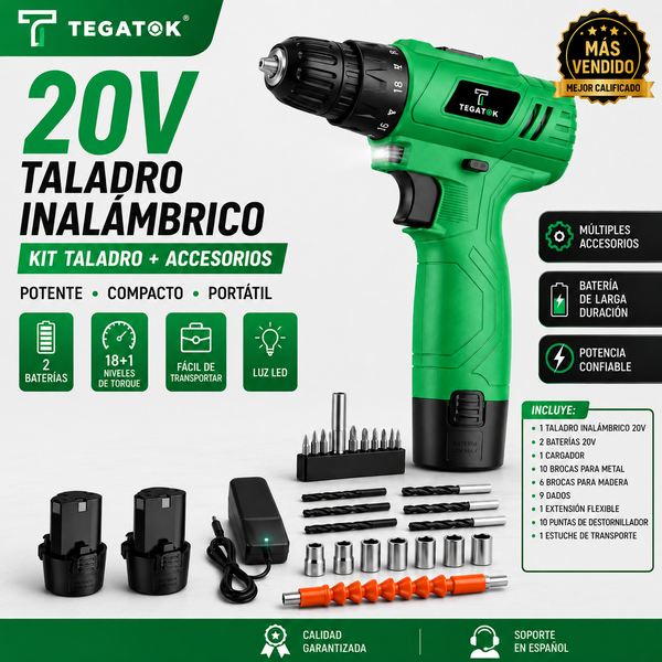 Taladro inalámbrico Tegatok