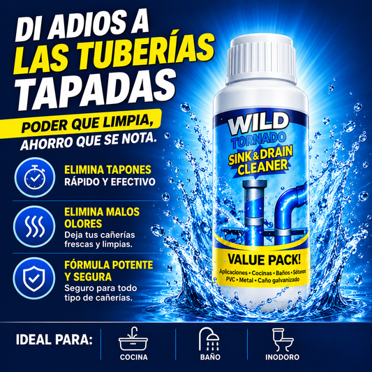 Destapacaños en polvo para desagües y baños