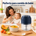 Mini picador eléctrico de alimentos — Prepara ajo y verduras con solo presionar una vez 🍆🥕🧄