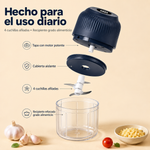 Mini picador eléctrico de alimentos — Prepara ajo y verduras con solo presionar una vez 🍆🥕🧄