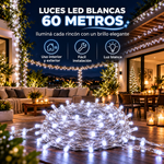 LUZ LED DECORATIVAS EN FORMA DE LLUVIA 6 METROS PARA EXTERIOR Y INTERIOR