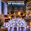 LUZ LED DECORATIVAS EN FORMA DE LLUVIA 6 METROS PARA EXTERIOR Y INTERIOR