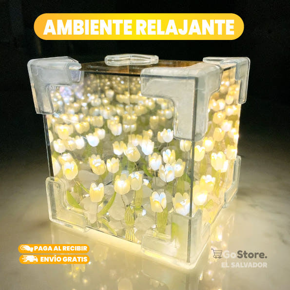 LÁMPARA DE ESPEJO CUBO TULIPÁN