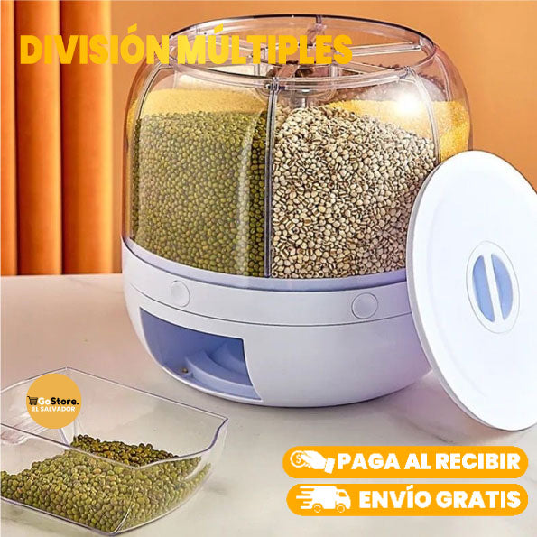 DISPENSADOR GIRATORIO PARA GRANOS 6 DIVISIONES