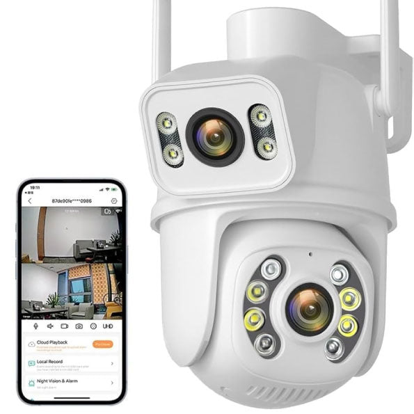 CAMARA DE SEGURIDAD HD CON DOBLE LENTE + WIFI