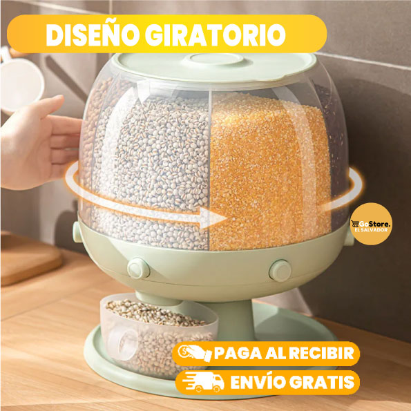 DISPENSADOR GIRATORIO PARA GRANOS 6 DIVISIONES