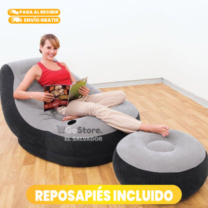 SOFÁ INFLABLE CON PUFF