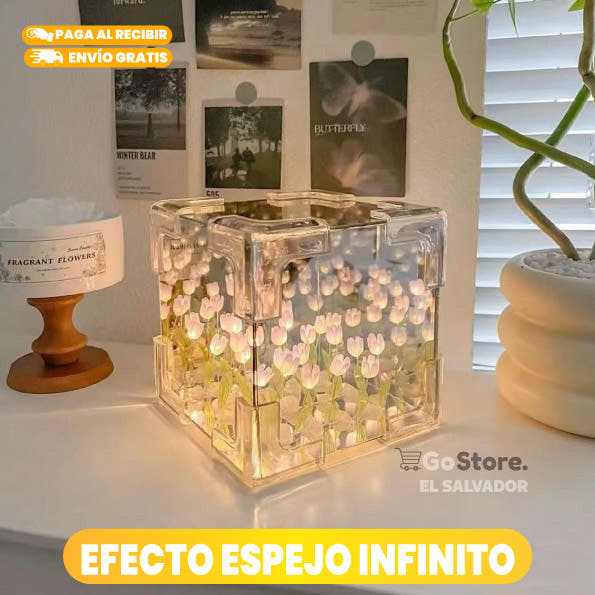 LÁMPARA DE ESPEJO CUBO TULIPÁN