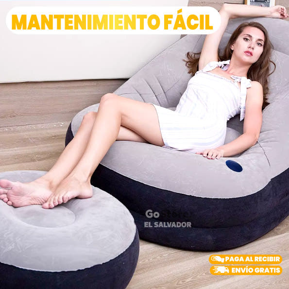SOFÁ INFLABLE CON PUFF