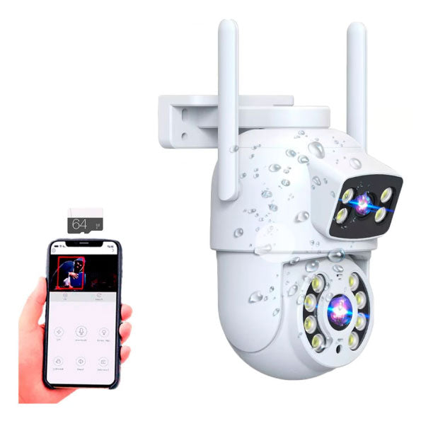 CAMARA DE SEGURIDAD HD CON DOBLE LENTE + WIFI