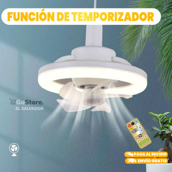 MINI VENTILADOR DE TECHO CON LUZ LED Y ASPAS