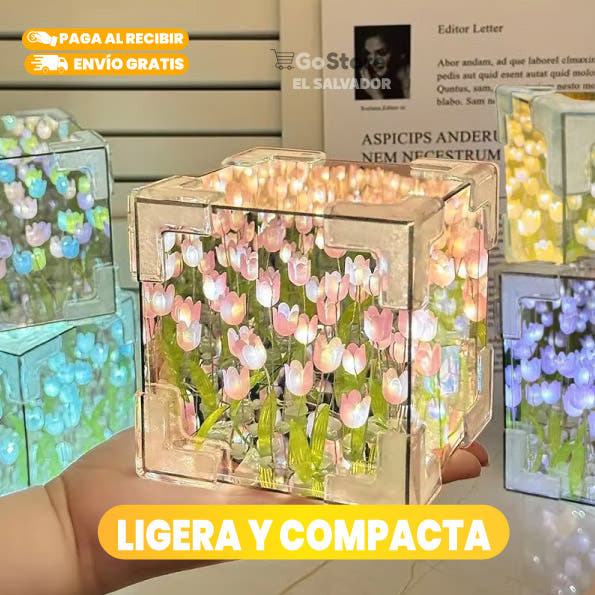 LÁMPARA DE ESPEJO CUBO TULIPÁN