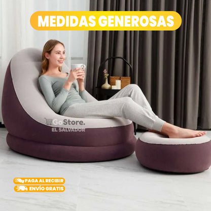 SOFÁ INFLABLE CON PUFF