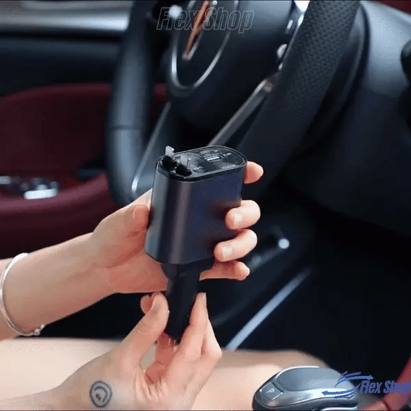 Cargador Auto Dual Retráctil
