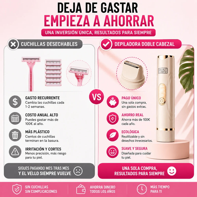 Depiladora Portátil Suave Doble Cabezal