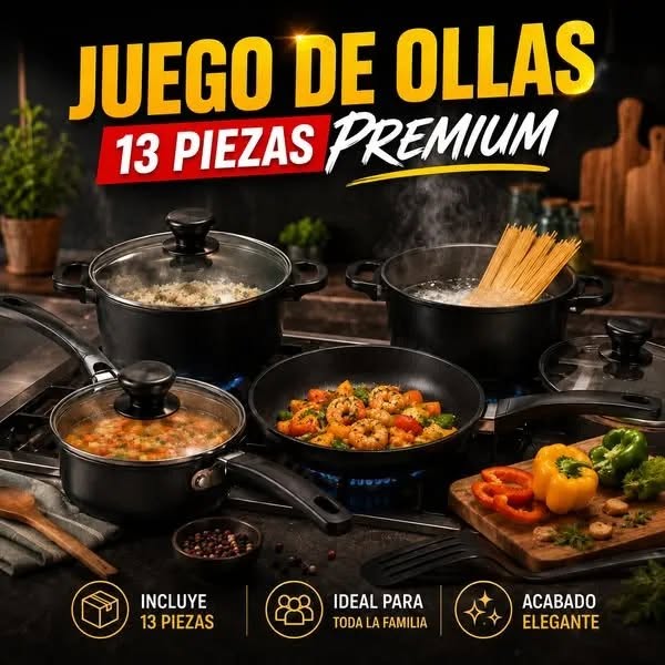 Juego de Ollas 13 Piezas Premium