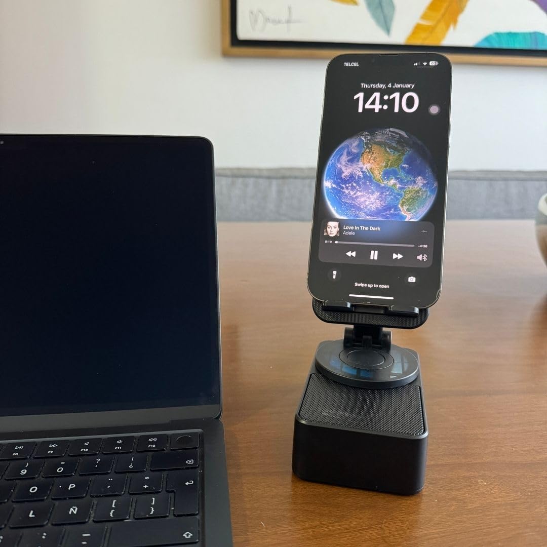 Soporte de teléfono con bocina bluetooth