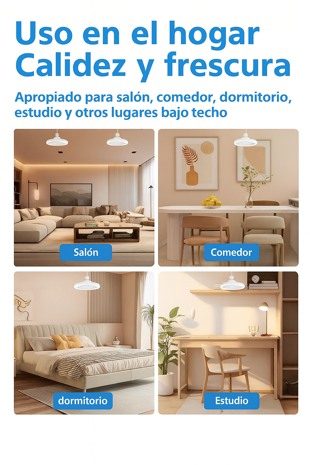 Foco ventilador de alta potencia de 5 niveles