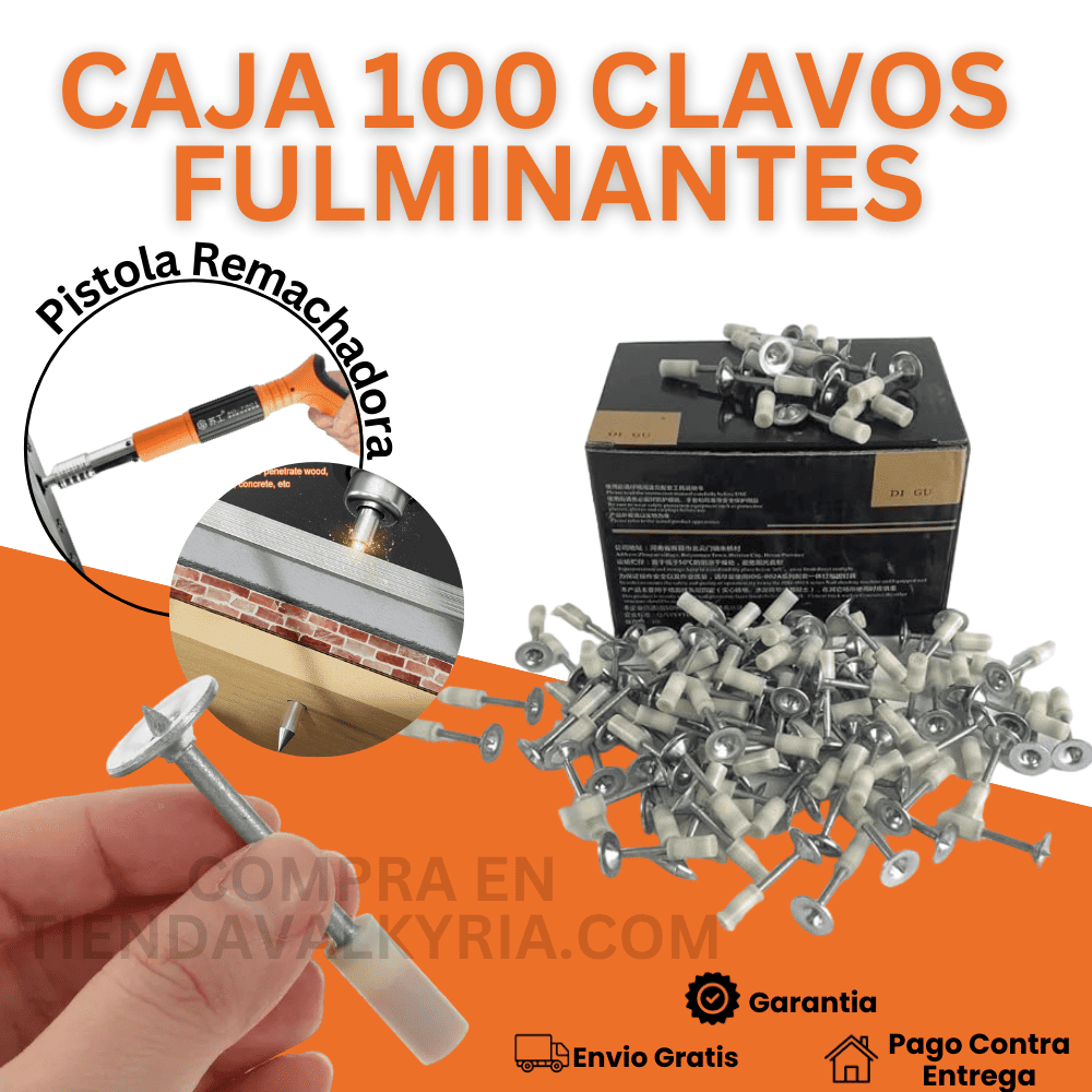 Caja de 100 clavos fulminantes para pistola remachadora