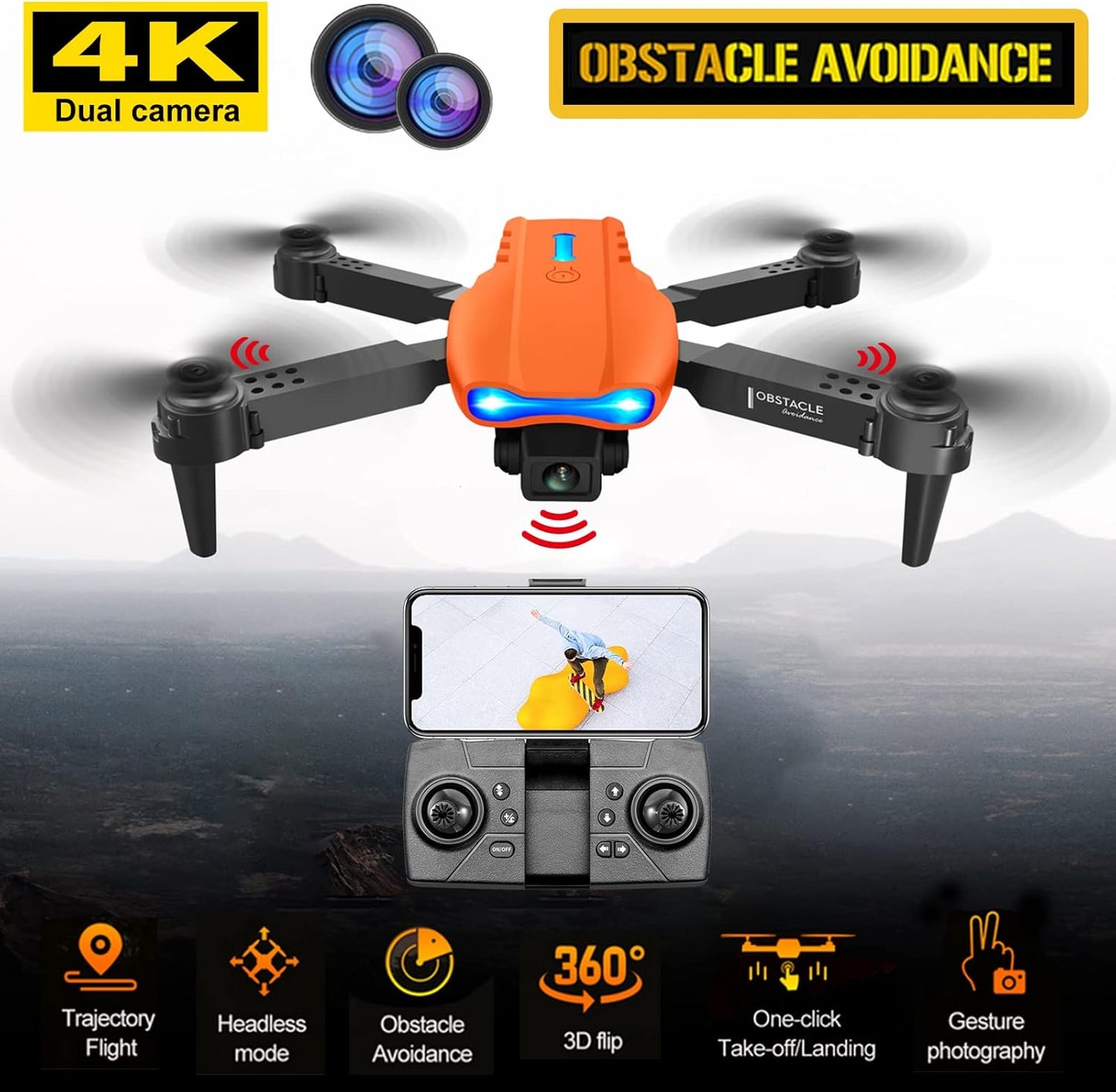 Drone Plegable Full HD con Cámara Dual