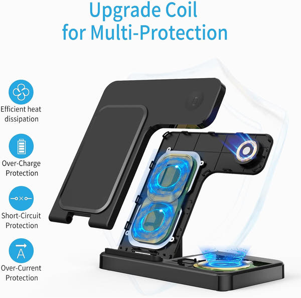 Cargador Inalámbrico Plegable 3 en 1