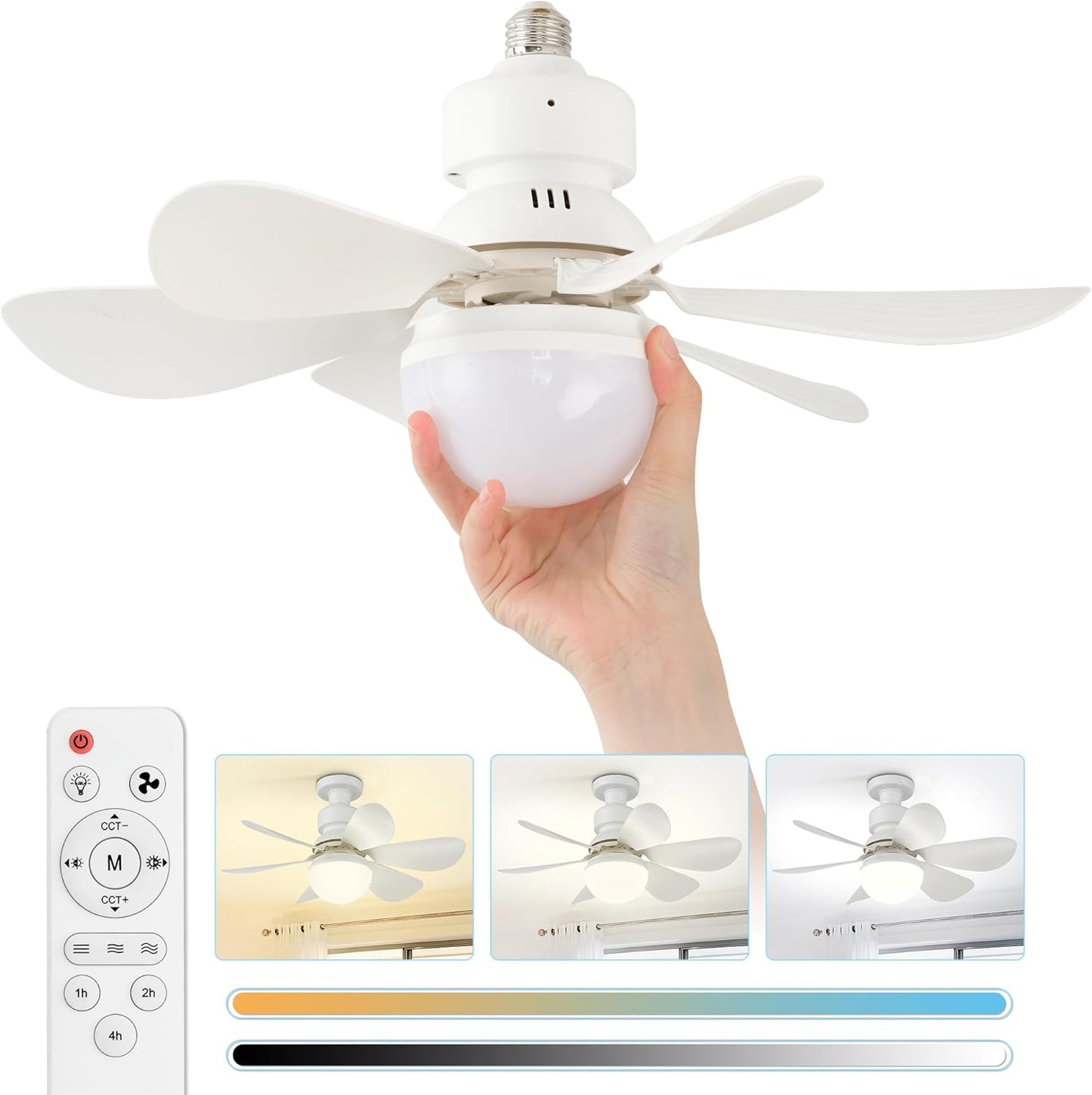 Foco ventilador regulable de 6 aspas