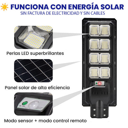 Lampara solar LED de 300W para exterior