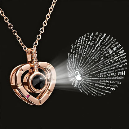 Collar Te amo en 100 idiomas de Plata