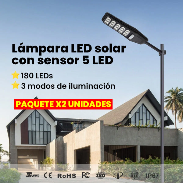 Lampara solar LED de 300W para exterior