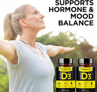 VITAMINA D3 FORTALECE HUESOS, SISTEMA INMUNE Y ÁNIMO | 160 CAPSULAS