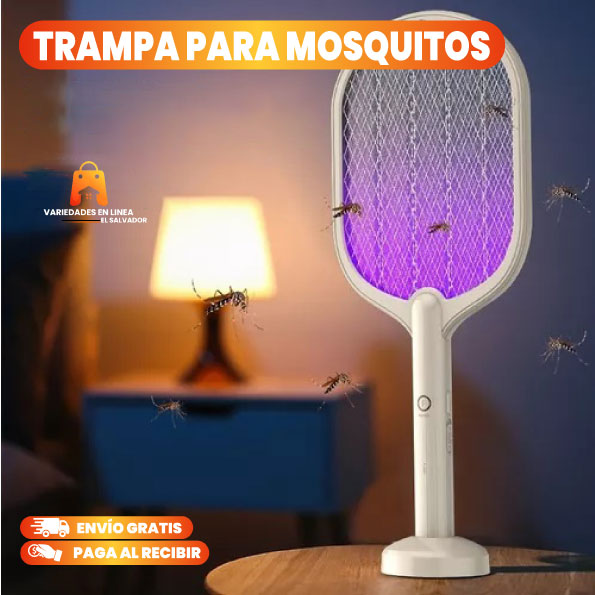 RAQUETA PARA MOSQUITOS ELECTRICA CON BASE