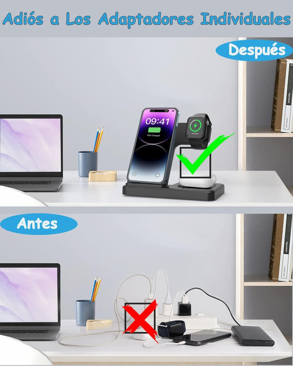 Cargador Inalámbrico Plegable 3 en 1