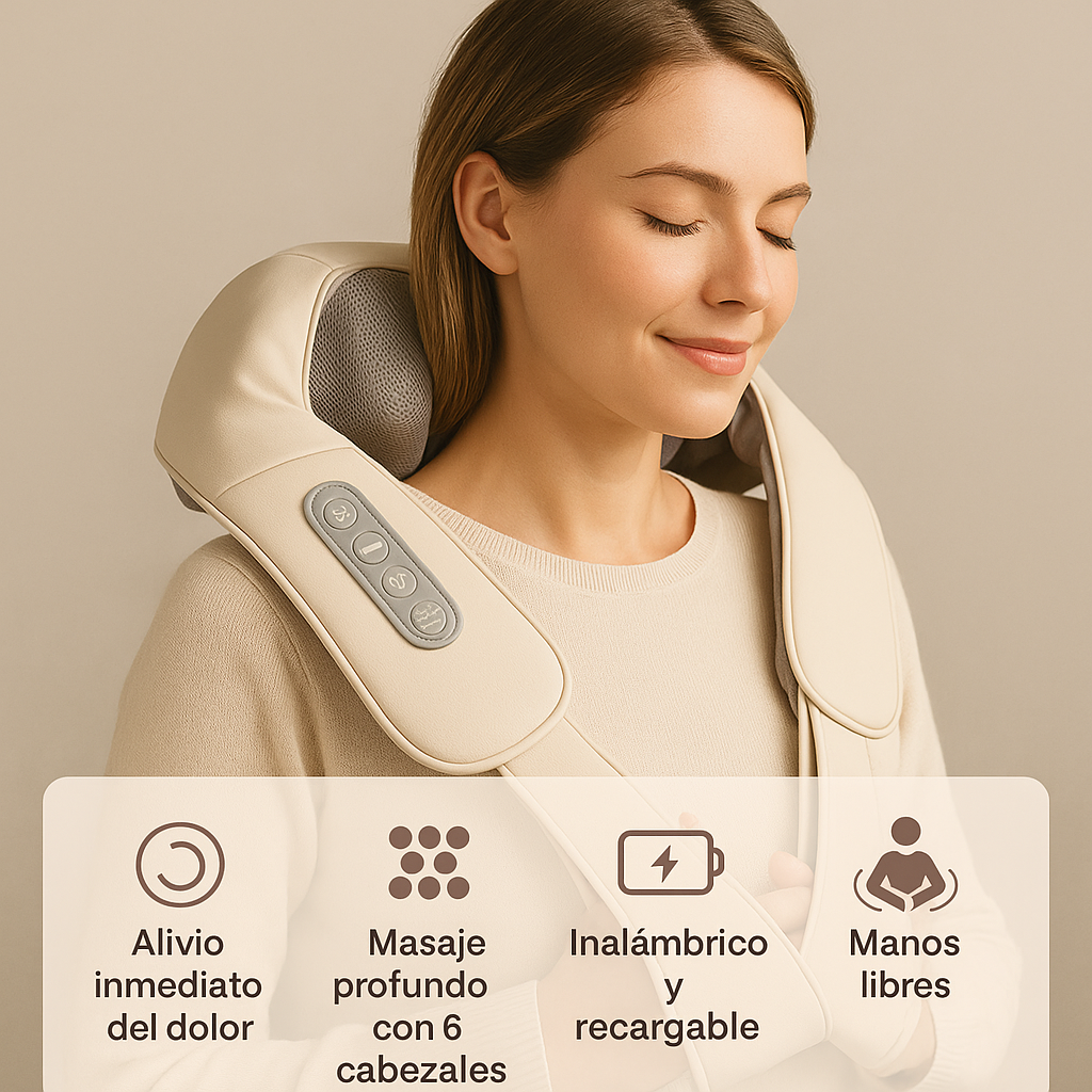 Masajeador para cuello y cervical con calor inalámbrico