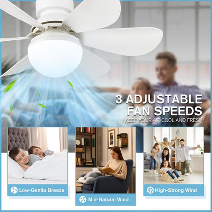 Foco ventilador regulable de 6 aspas