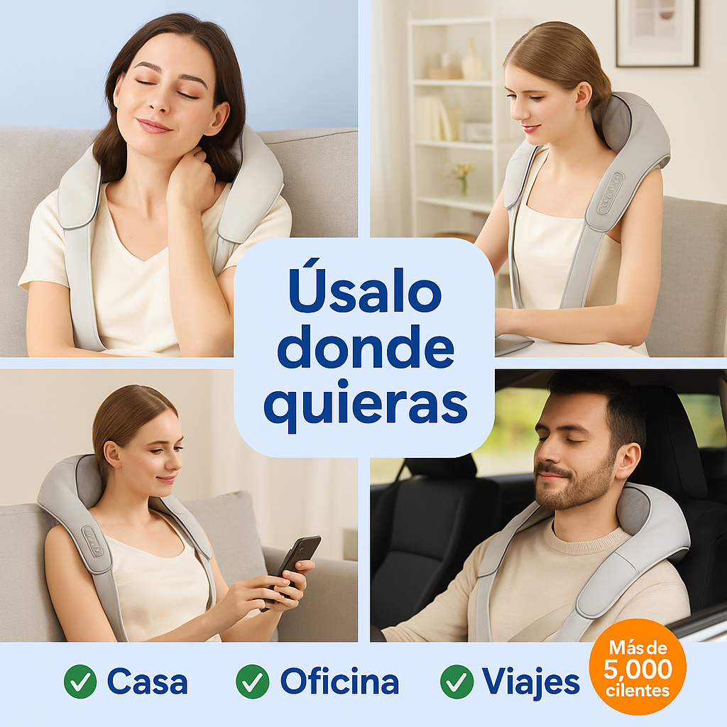 Masajeador para cuello y cervical con calor inalámbrico