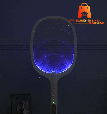 RAQUETA PARA MOSQUITOS ELECTRICA CON BASE
