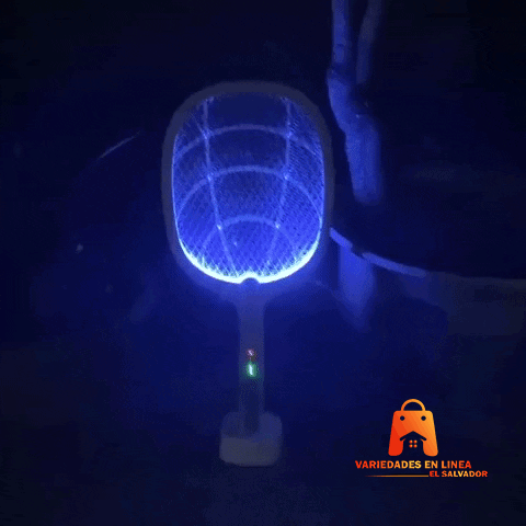 RAQUETA PARA MOSQUITOS ELECTRICA CON BASE