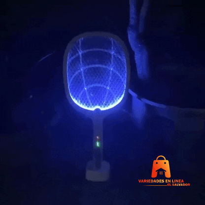 RAQUETA PARA MOSQUITOS ELECTRICA CON BASE