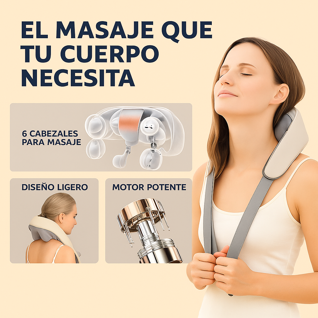 Masajeador para cuello y cervical con calor inalámbrico