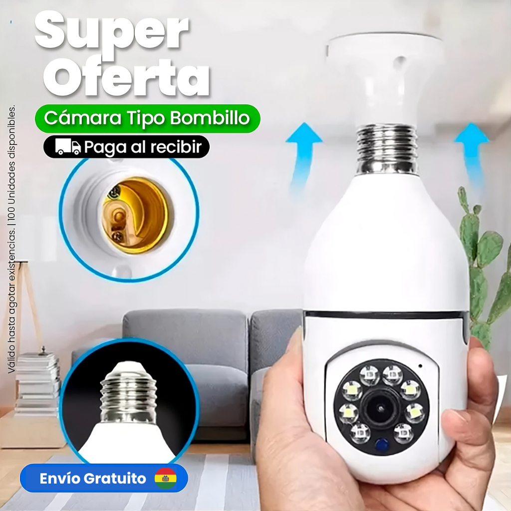 Foco cámara video vigilancia Full HD 360°