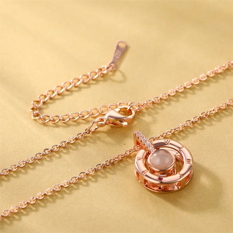 Collar Te amo en 100 idiomas de Plata